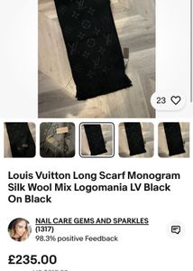 Authentic Louis Vuitton Monogram Fringe Scarf