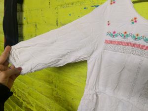 White Frock Type Kurti
