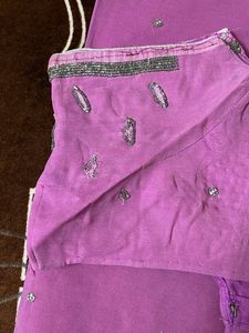 Pink Embroidered zari work heavy saree