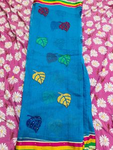Blue Colour Net Saree
