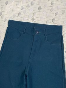 Teal Blue Straight Leg Pants