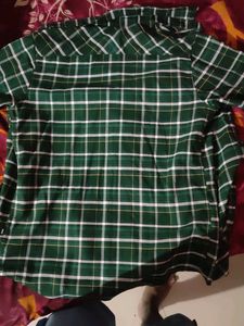 Green Plaid Casual Shirt