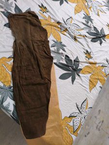 Brown Printed Cotton Suit Set