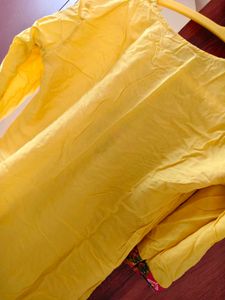 Yellow Embroidered Kurti