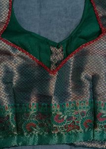 Elegant Green &amp; Gold Blouse