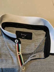 Grey Tshirt With White Collar