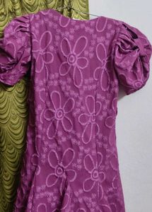 Floral Print Purple Dress