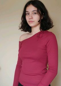 Burgundy Off-Shoulder Top