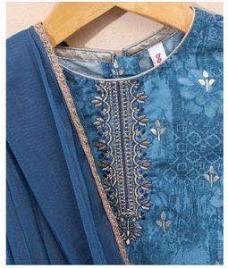 Embroidered Kurti &amp; Plazo With Duppata