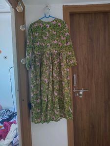 Green Floral Print Kurta Set