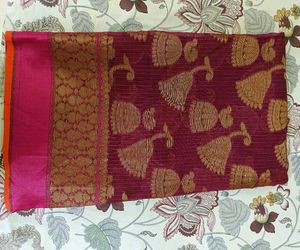 Purple Cotton Saree With Blouse 💜✨