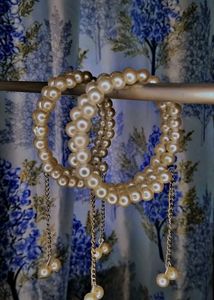 Pearl Bangles with Dangling Charms