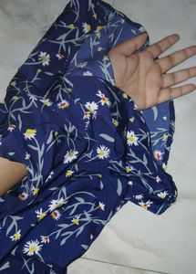 Floral Printed Navy Dress, M