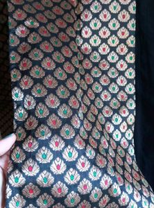 💥🆕️ Black Brocade Long Kurti With Slits (Sleeves Available)