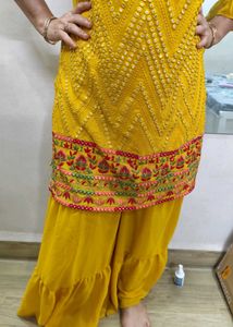Mirror Work Short Kurta With Gharara