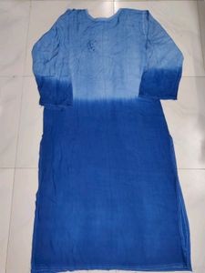 Denim Chickankari Kurti