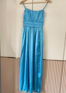 Blue Satin Dress