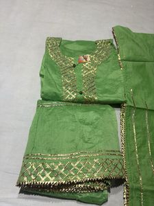 Green Embroidered Kurta Set