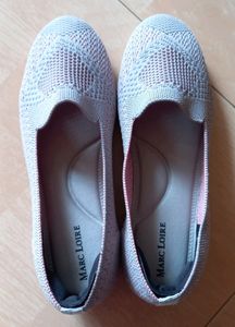 Grey And Pink Flat Shoes