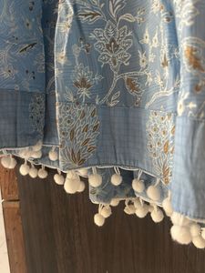Blue Printed Dress/ Gown