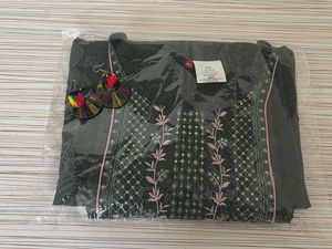 Green Embroidered Kurti with matching ear