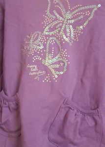 Purple Embellished Hoodie