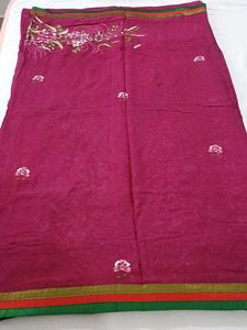 Elegant Floral Embroidered Saree