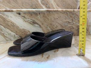 Black Wedge Sandals