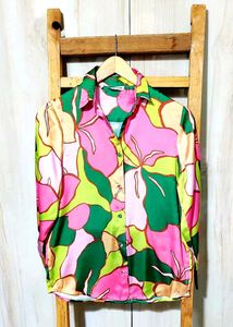 Multicolour Satin Shirt Size-36