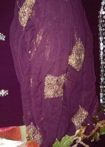 Purple Embellished Kurta Set