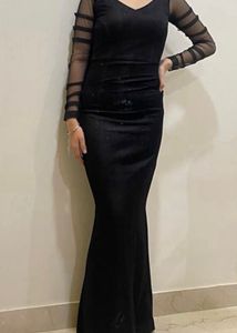 Fishcut Black Shimmery Dress