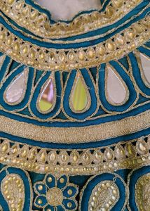 Teal Real Mirror Work Kurta