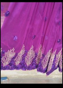 Elegant Purple Net Maxi Dress✨