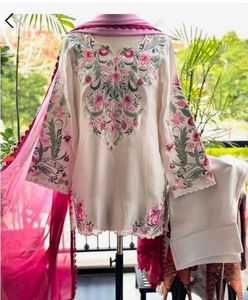 Price Drop pakistani Embroidered Kurta Leather