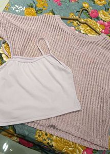 Lavender Knit Top &amp; Cami Set