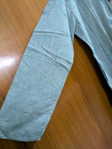 Green Embroidery Short Kurta For Men