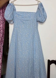 Floral Puff Sleeve Midi Dress
