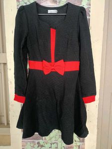 Black & Red Fit & Flare Dress