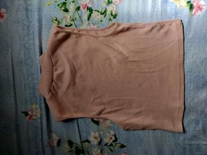 Beige Mock Neck Sleeveless Top