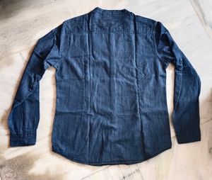 Mandarine Collar Denim Shirt
