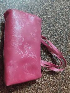 Pink Floral Accent Pouch