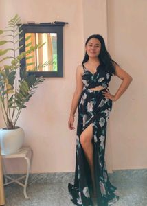 Floral Cutout Maxi Dress