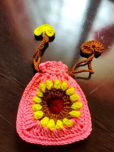 Crochet Sunflower Pouch