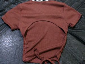 Ribbed Tie-Back Top