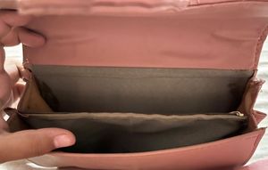 Chic Pink Sling Bag with Floral Scarf