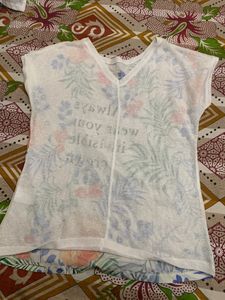 Elle Transparent Floral Casual Top