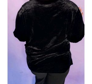 Plus Size Black Velvet Top