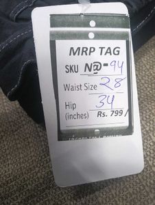 N@94 Size-28 Black Cargo Pants