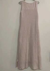 Maxi Cream Winter Dress(Below Knee) Size L