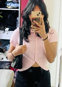 Crop Top In Baby Pink Colour